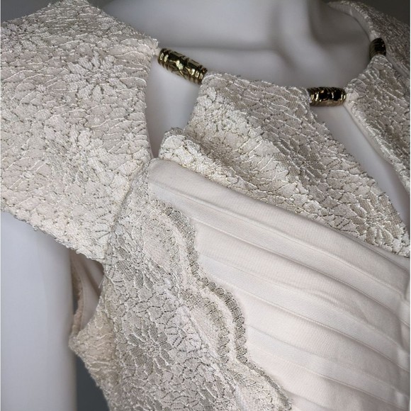 Jax dress off white bodycon lace layered beads cut out wedding 12 - Picture 5 of 8